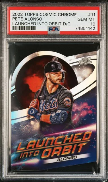 2022 Topps Pete Alonso Cosmic Chrome Launched Into Orbit Die-Cut #LOI-11 card image