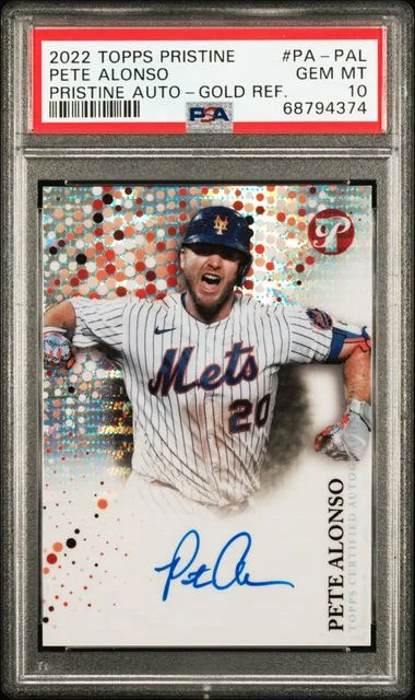 2022 Topps Pete Alonso Pristine Autographs Gold Refractor #PA-PAL card image