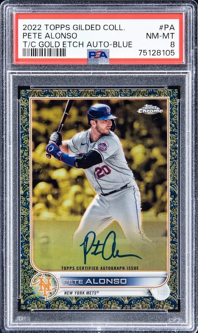 2022 Topps Pete Alonso Cosmic Chrome Launched Into Orbit Die-Cut Autographs #PA card image
