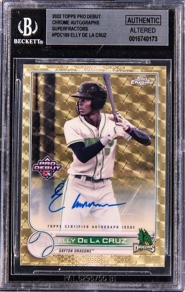 2022 Topps Pro Debut Elly De La Cruz Chrome Autograph SuperFractor #PDC-189 card image