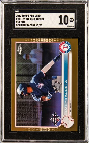 2022 Topps Pro Debut Maximo Acosta Chrome Gold Refractor #PDC-151 card image