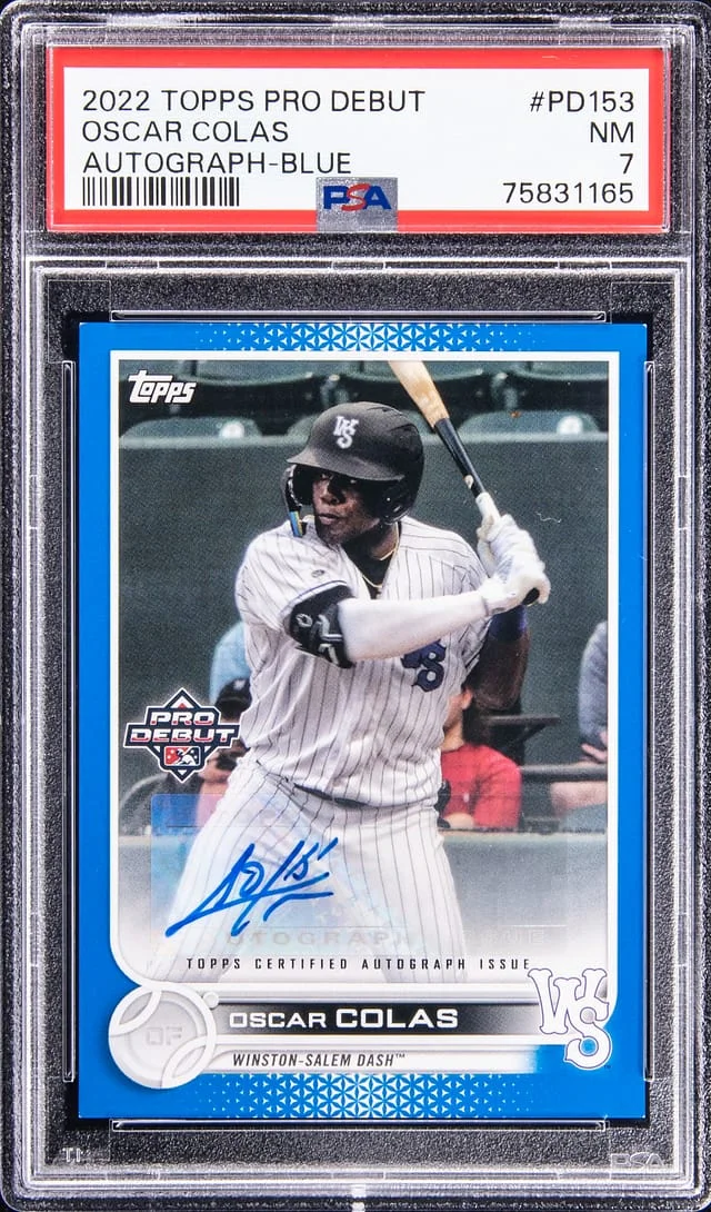 2022 Topps Pro Debut Oscar Colas Autograph Blue #PD153 card image