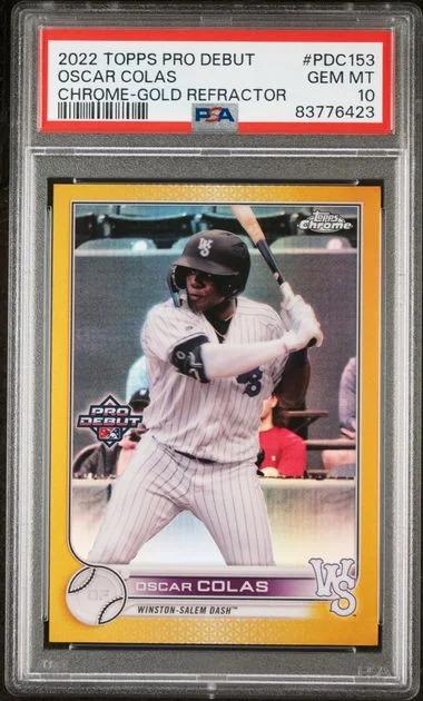2022 Topps Pro Debut Oscar Colas Chrome-Gold Refractor #PDC-153 card image