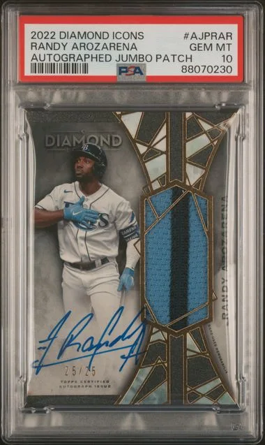 2022 Topps Randy Arozarena Diamond Icons Autographed Jumbo Patch #AJPRAR card image