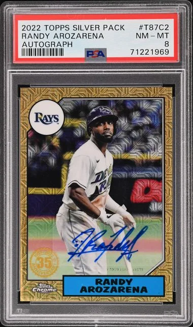 2022 Topps Randy Arozarena Silver Pack 1987 Chrome Promo Autograph #T87C-2 card image