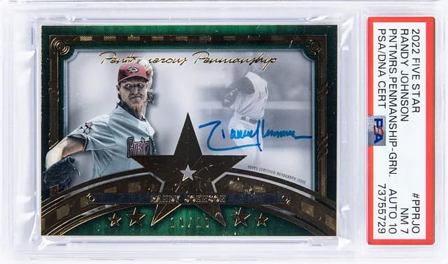 2022 Topps Randy Johnson Five Star Pentamerous Penmanship Green #PP-RJ0 card image