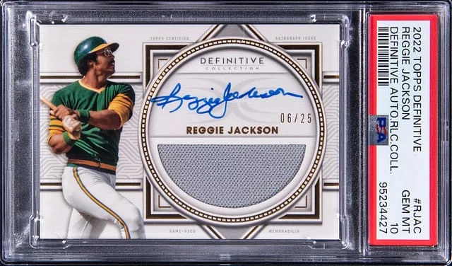 2022 Topps Reggie Jackson Definitive Collection Autograph Relic #RJAC card image