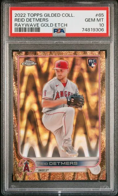 2022 Topps Reid Detmers Gilded Collection Raywave Gold Etch #65 card image
