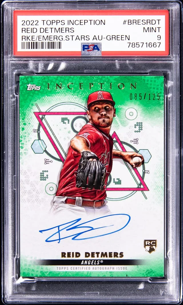 2022 Topps Reid Detmers Inception Emerging Stars Autograph Green #BRESRDT card image