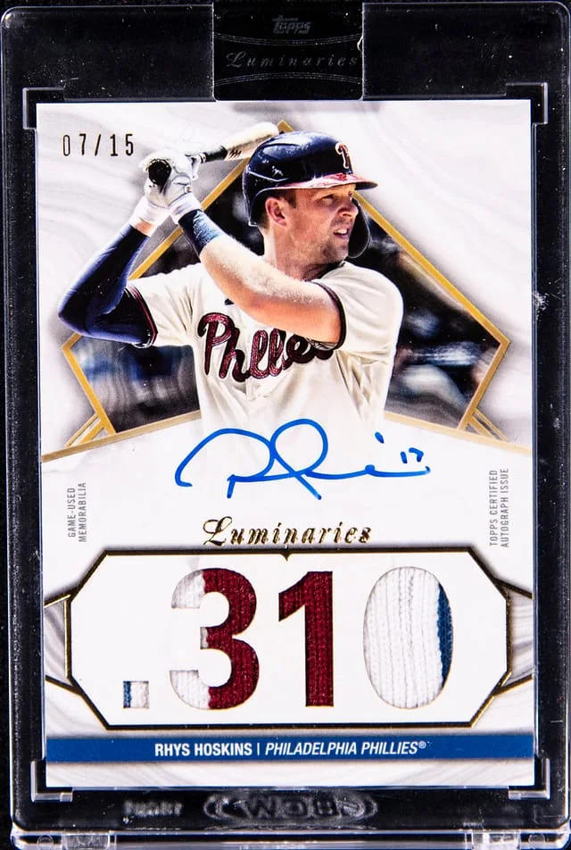 2022 Topps Rhys Hoskins Luminaries Hit Kings Autographed Patches #HKAP-RH card image