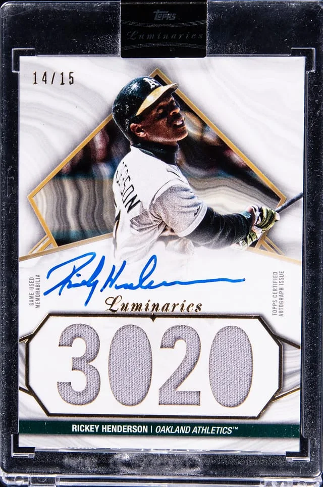 2022 Topps Rickey Henderson Luminaries Hit Kings Autographed Relics #HKAR-RHE card image