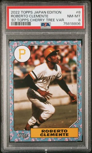 2022 Topps Roberto Clemente Japan Edition 1987 Topps Cherry Tree Variation #87B-8 card image