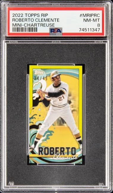 2022 Topps Roberto Clemente Rip Mini Chartreuse #MRIP- card image