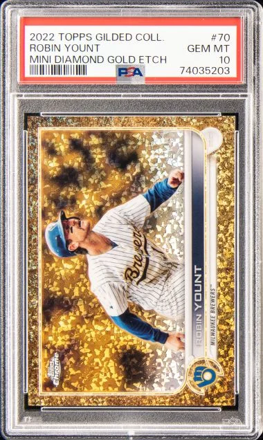 2022 Topps Robin Yount Gilded Collection Mini Diamond Gold Etch #70 card image