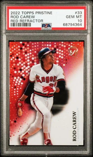 2022 Topps Rod Carew Pristine Red Refractor #33 card image