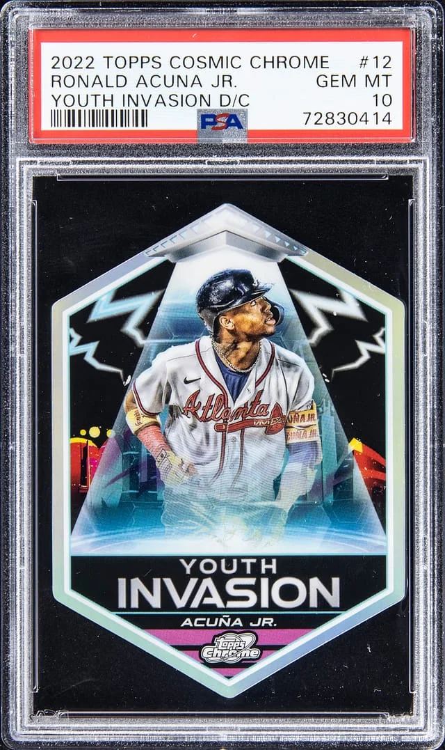 2022 Topps Ronald Acuna Jr. Cosmic Chrome Youth Invasion Die-Cut #12 card image