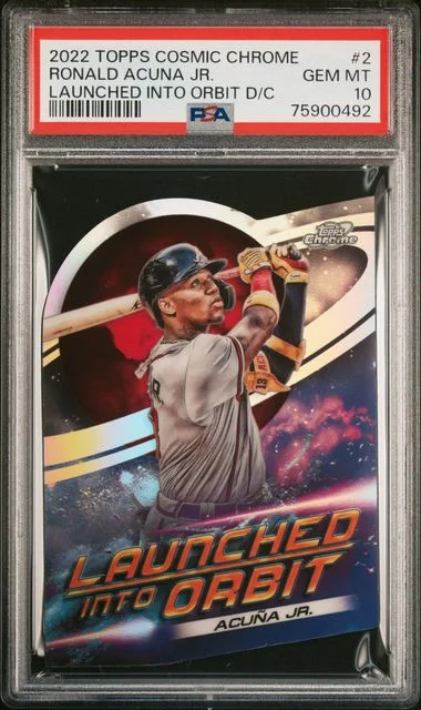2022 Topps Ronald Acuna Jr. Cosmic Chrome Launched Into Orbit Die-Cut #2 card image