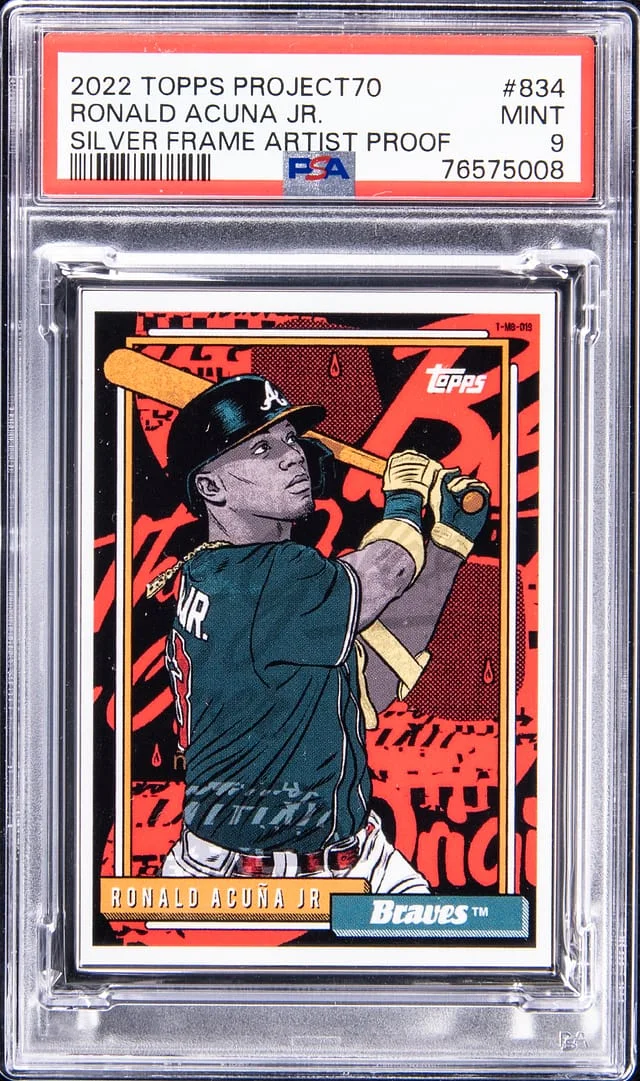 2022 Topps Ronald Acuna Jr., By Morning Breath Project70 Silver Frame Artist Proof #834 card image