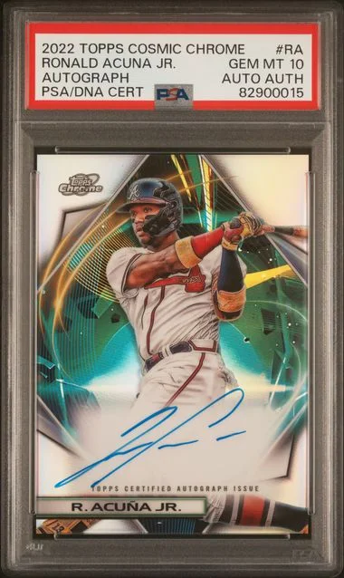 2022 Topps Ronald Acuna Jr. Cosmic Chrome Autographs #CCA-RA card image