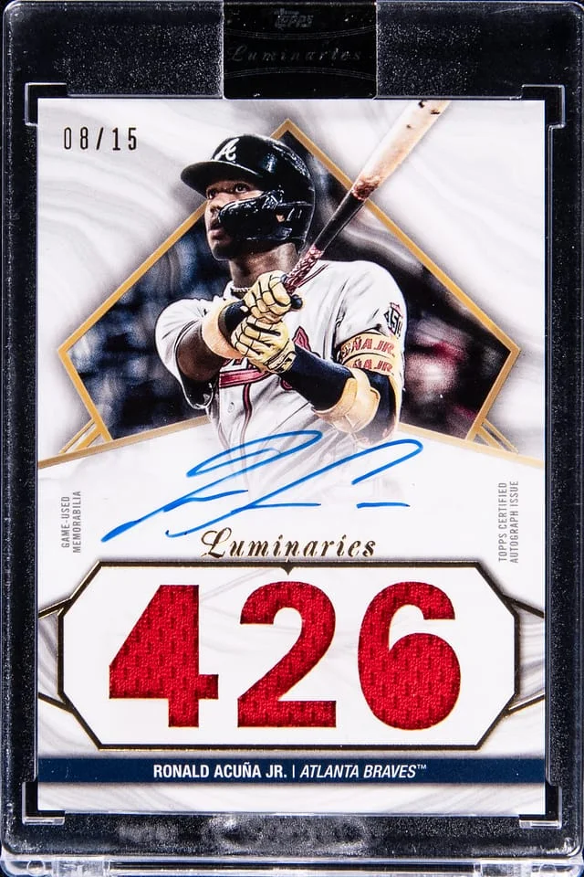 2022 Topps Ronald Acuna Jr. Luminaries Hit Kings Autographed Relic #HKAR-RA card image