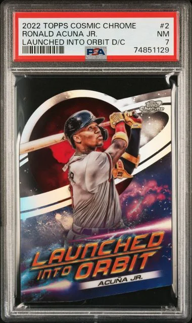 2022 Topps Ronald Acuna Jr. Cosmic Chrome Launched Into Orbit Die-Cut #LIO-2 card image
