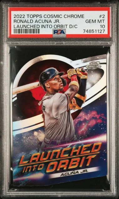 2022 Topps Ronald Acuna Jr. Cosmic Chrome Launched Into Orbit Die-Cut #LOI-2 card image