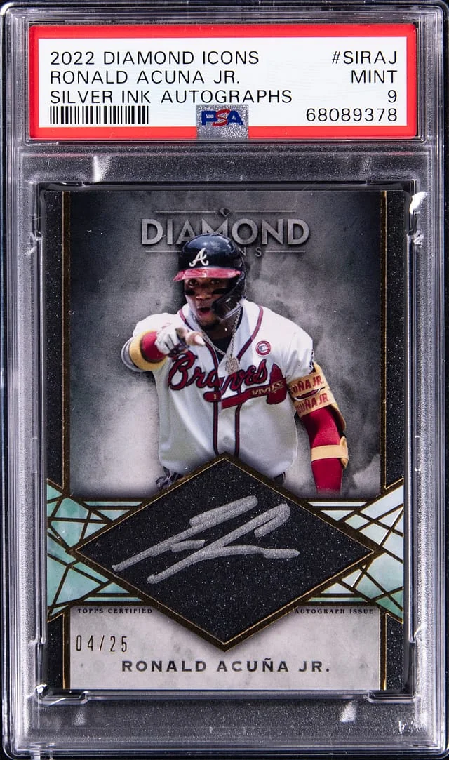 2022 Topps Ronald Acuna Jr. Diamond Icons Silver Ink Autographs #SIRAJ card image