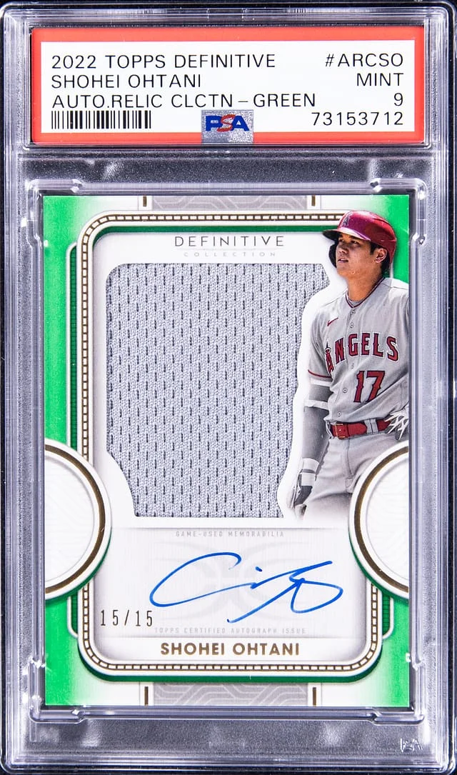 2022 Topps Shohei Ohtani Definitive Autographed Relic Collection Green #ARC-SO card image