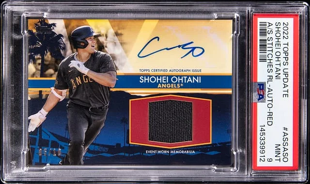 2022 Topps Shohei Ohtani All-Star Stitches Relic Autograph Red #ASSA-SO card image