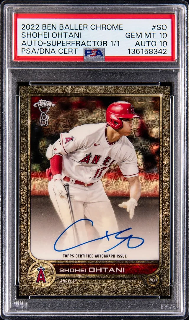 2022 Topps Shohei Ohtani Ben Baller Chrome Autograph SuperFractor #BBA-SO card image