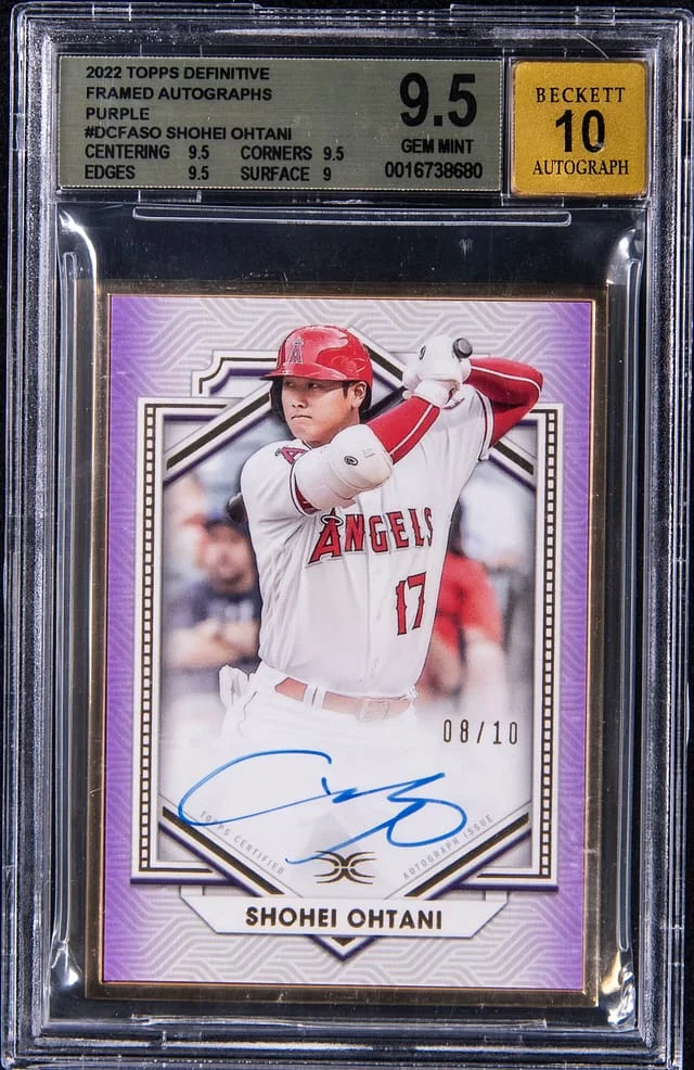 2022 Topps Shohei Ohtani Definitive Framed Autographs Purple #DCFA-SO card image