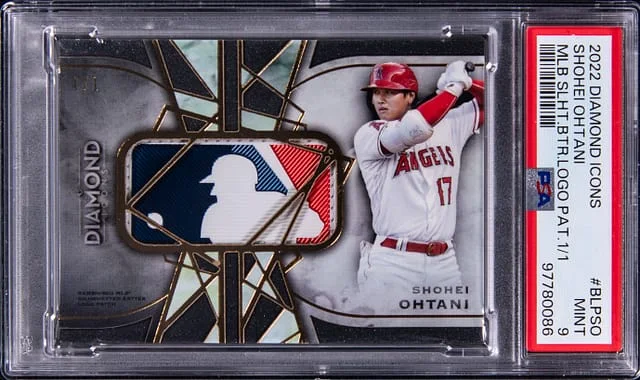 2022 Topps Shohei Ohtani Game-Used Diamond Icons MLB Silhouette Batter Logo Patch #BLP-SO card image
