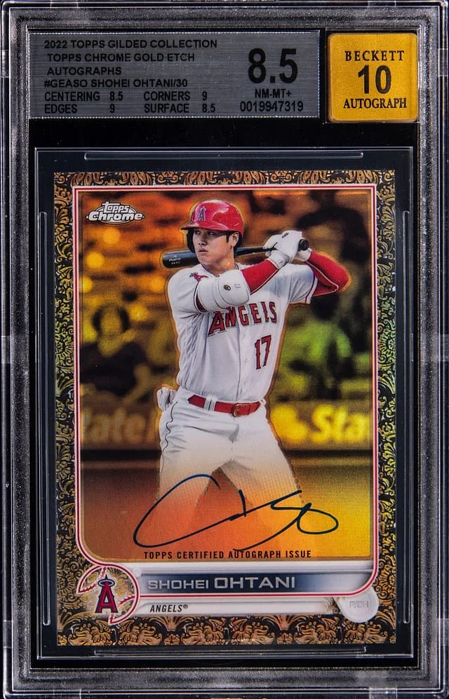 2022 Topps Shohei Ohtani Gilded Collection Chrome Gold Etch Autographs #GEA-SO card image
