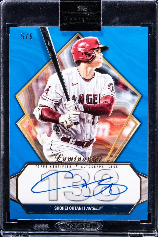 2022 Topps Shohei Ohtani Luminaries Hit Kings Autographs Blue #HK-SO card image