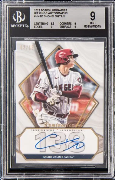 2022 Topps Shohei Ohtani Luminaries HIT Kings Autographs #HKSO card image
