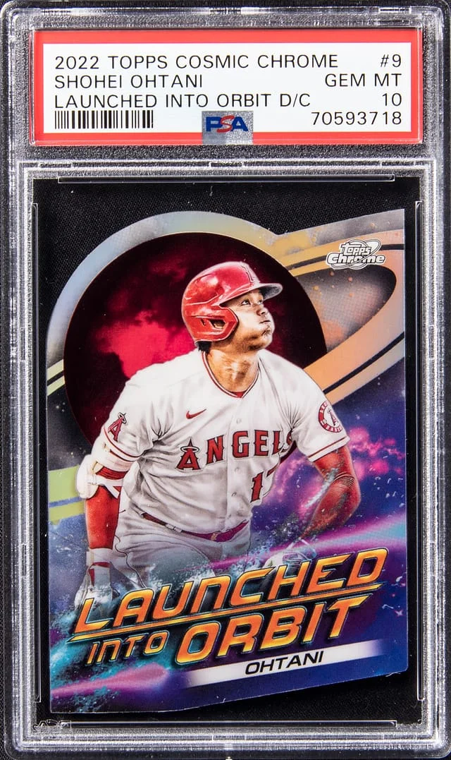 2022 Topps Shohei Ohtani Cosmic Chrome Launched Into Orbit Die Cut #LIO-9 card image