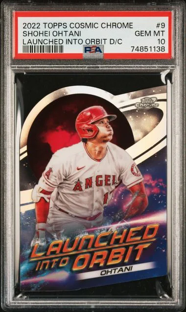 2022 Topps Shohei Ohtani Cosmic Chrome Launched Into Orbit Die-Cut #LOI-9 card image