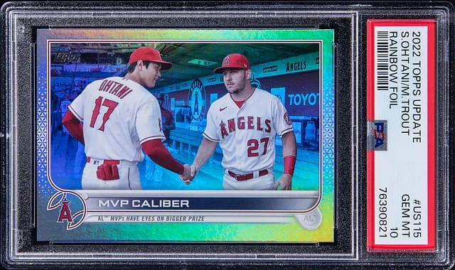 2022 Topps Shohei Ohtani /Mike Trout Rainbow Foil #US-115 card image