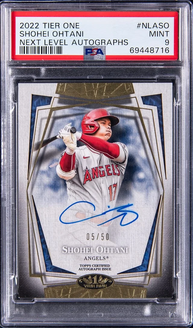 2022 Topps Shohei Ohtani Tier One Next Level Autographs #NLASO card image