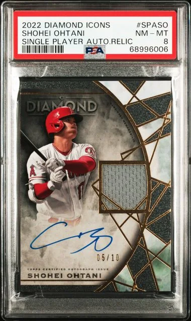 2022 Topps Shohei Ohtani Diamond Icons Single Player Autographed Relics #SPASO card image
