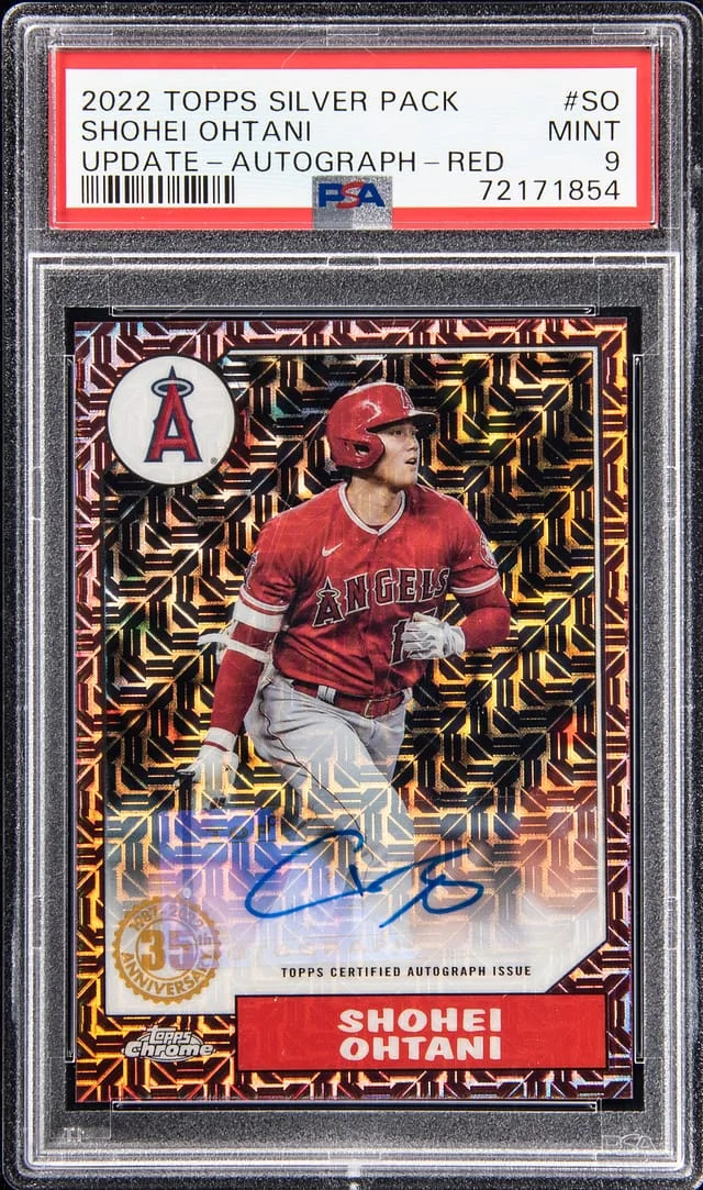 2022 Topps Shohei Ohtani Silver Pack Update Autographs Red #T87CA-SO card image