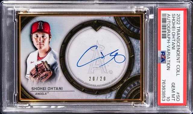 2022 Topps Shohei Ohtani Transcendent Collection Variation Autographs Emerald #TCVA-SO card image
