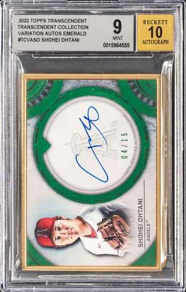 2022 Topps Shohei Ohtani Transcendent Collection Emerald #Tcvaso card image