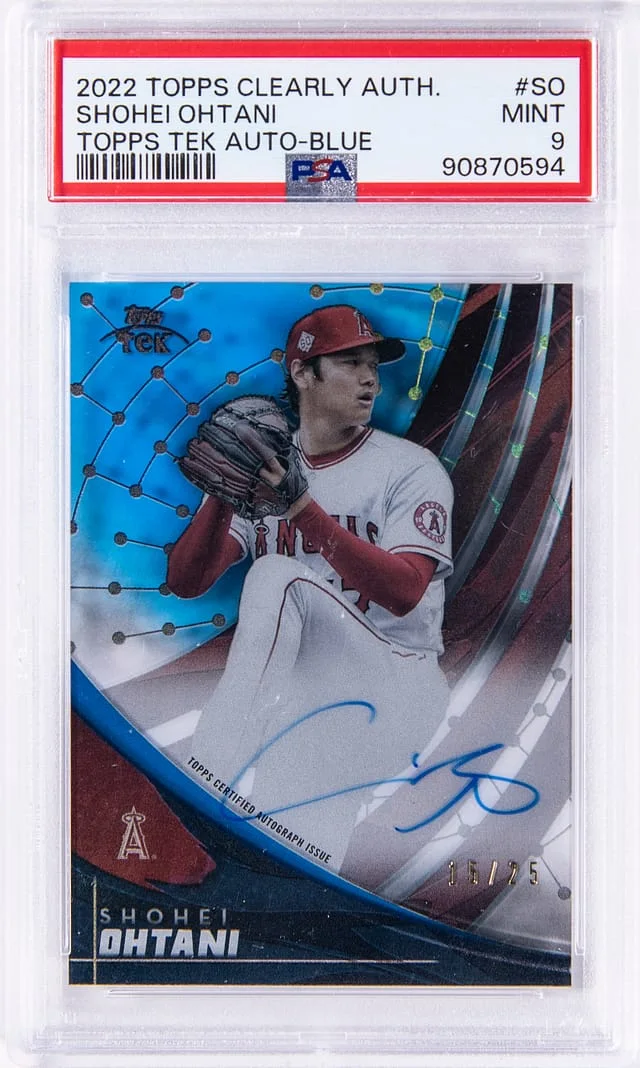 2022 Topps Shohei Ohtani Clearly Authentic Tek Autograph Purple #TEK-SO card image