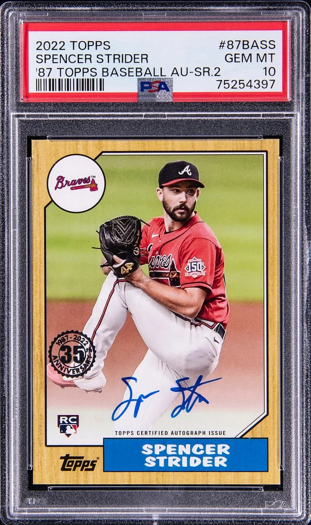 2022 Topps Spencer Strider 1987 Topps Baseball Autographs Series 2 #87BASS card image