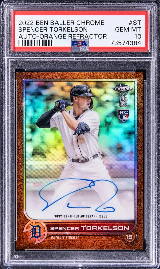 2022 Topps Spencer Torkelson Ben Baller Chrome Autograph Orange Refractor #ST card image