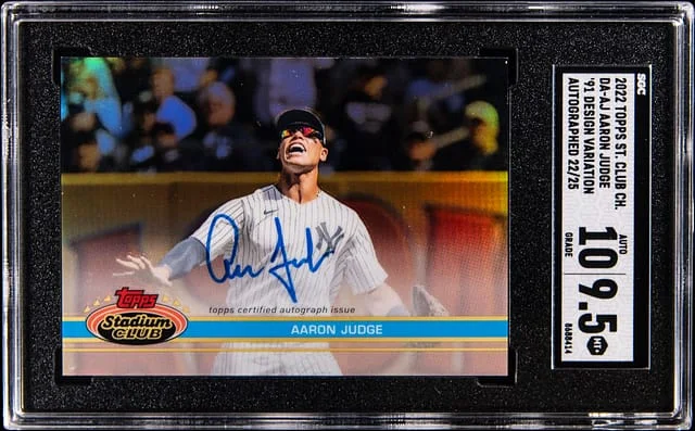 2022 Topps Stadium Club Aaron Judge 91 Design Variation Autograph #DA-AJ card image