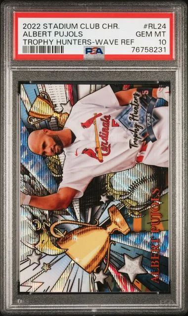 2022 Topps Stadium Club Albert Pujols Trophy Hunters Wave Refractor #RL-24 card image