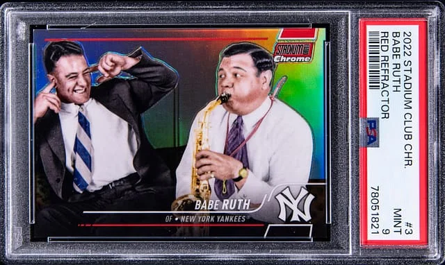 2022 Topps Stadium Club Babe Ruth Red Refractor #3 card image