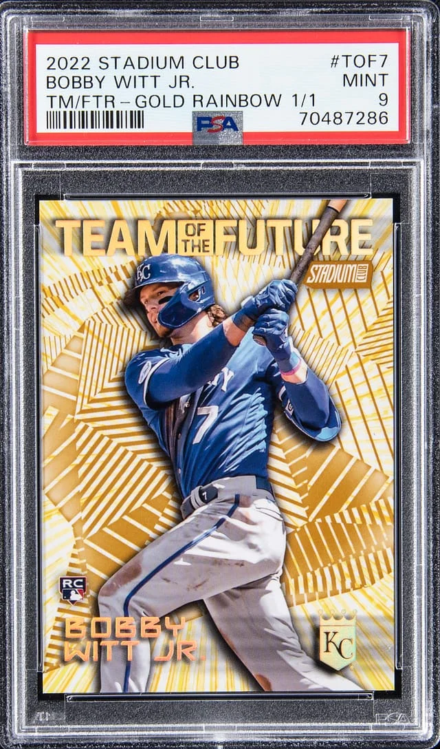 2022 Topps Stadium Club Bobby Witt Jr. Team of The Future Gold Rainbow #TOF-7 card image